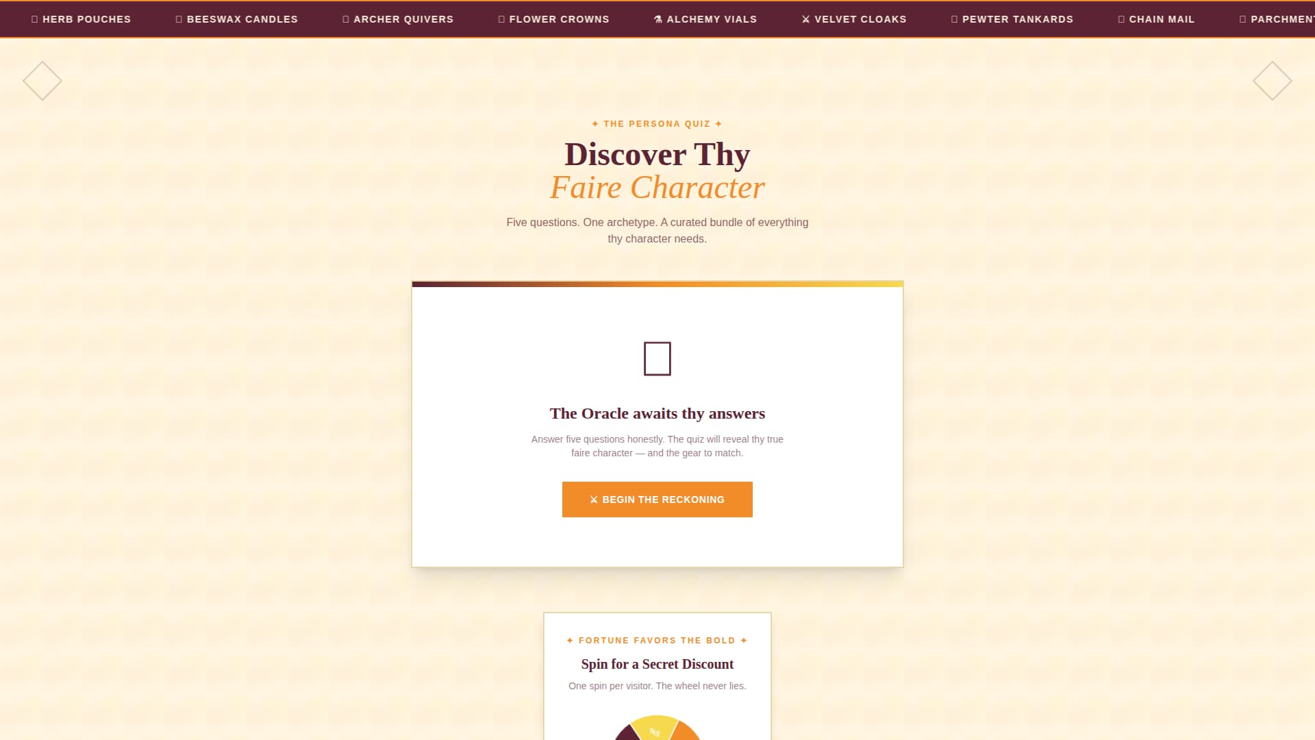 Garb - Enchanting Renaissance Landing Page Template