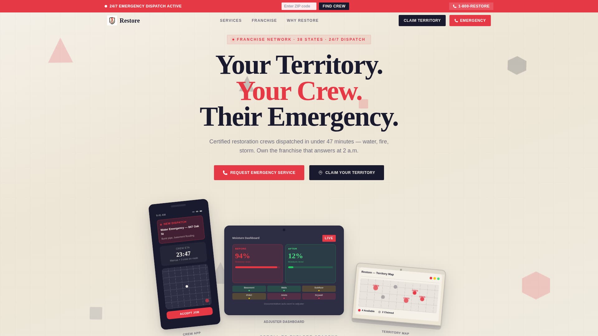 Restore - Trusted Restoration Landing Page Template