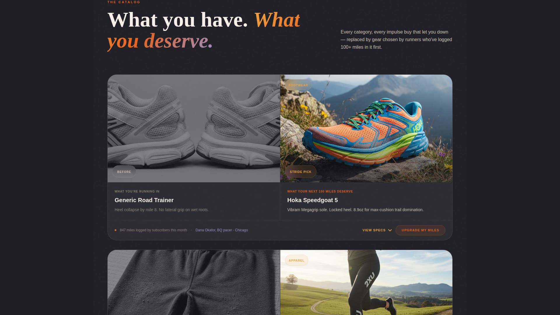 Stride - Curated Running Landing Page Template
