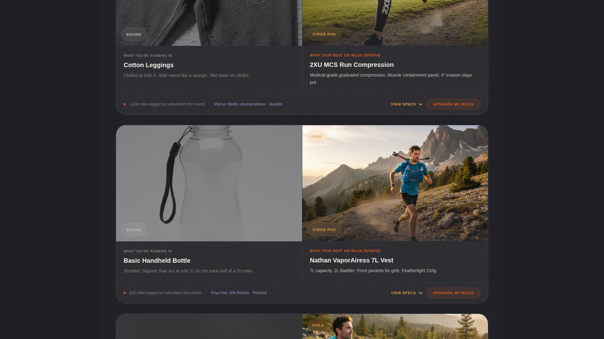 Stride - Curated Running Landing Page Template
