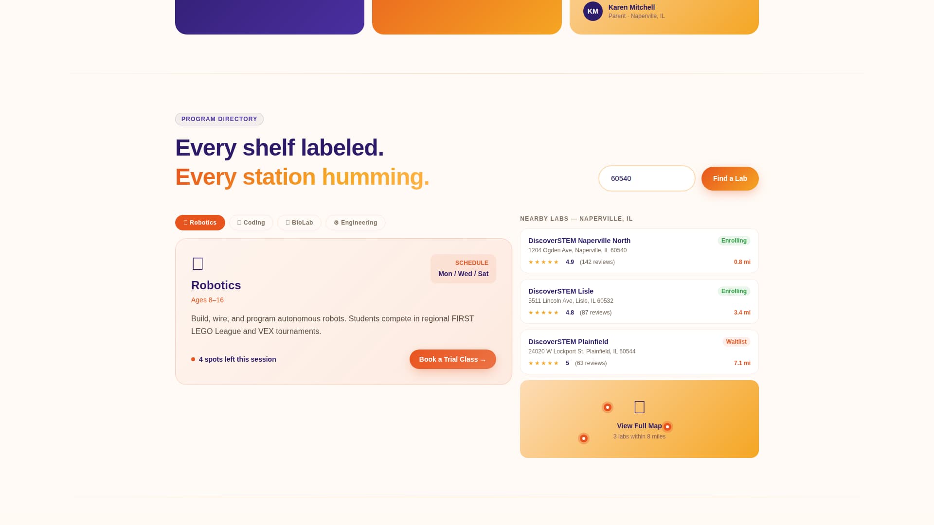 Discover - Energetic STEM Landing Page Template