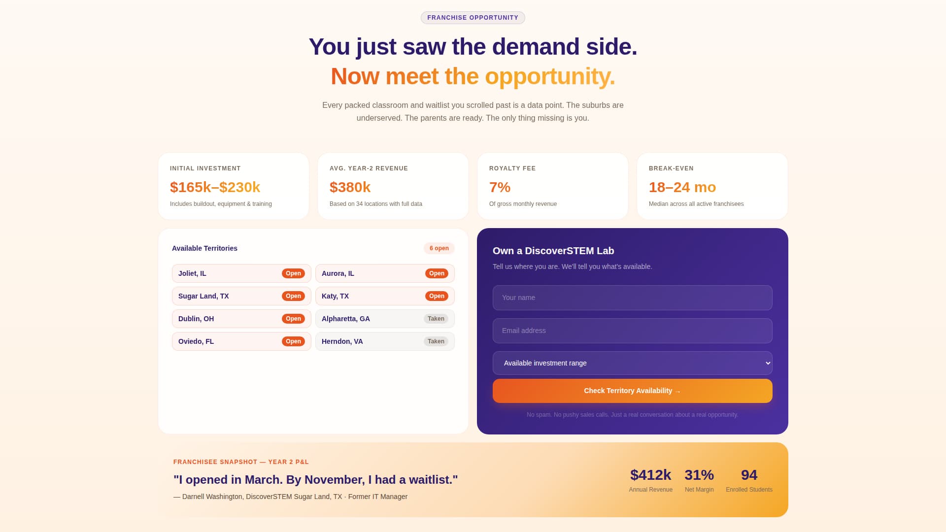 Discover - Energetic STEM Landing Page Template