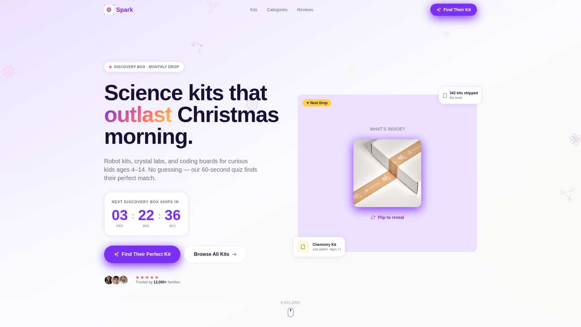 Spark - Electrifying STEM Toy Landing Page Template