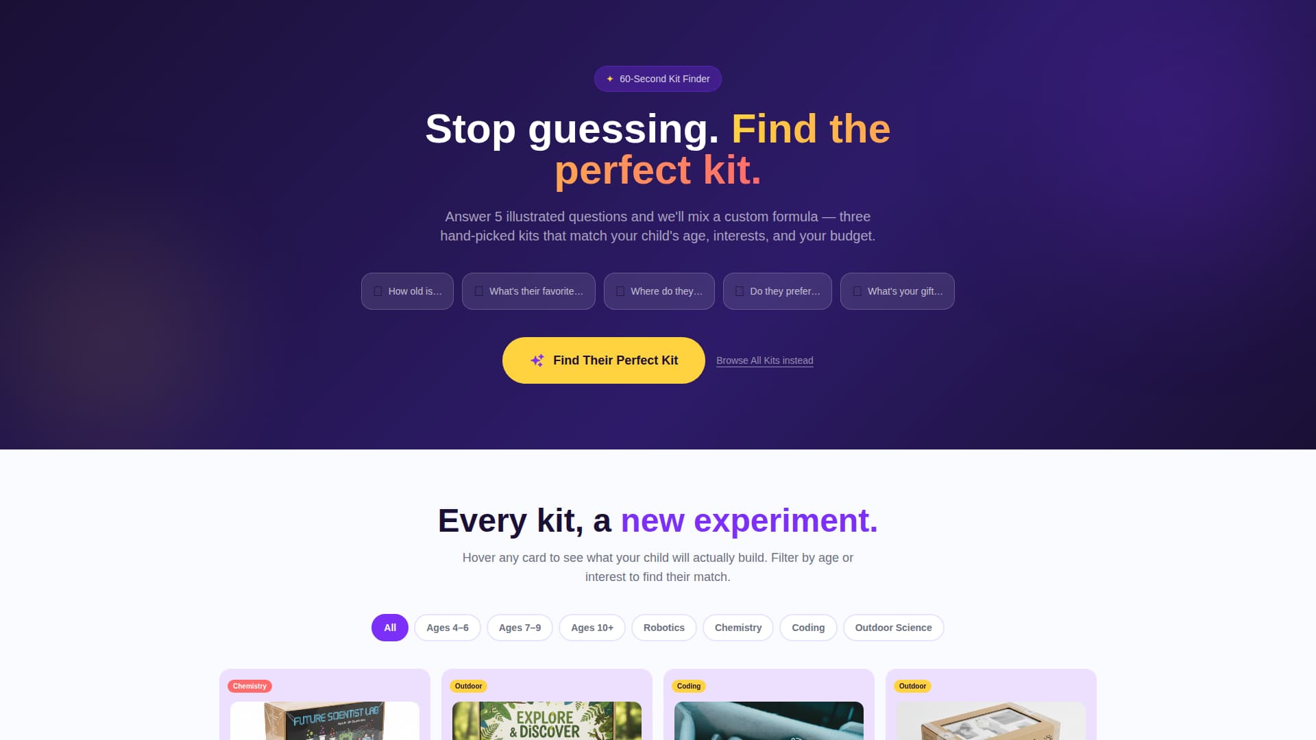 Spark - Electrifying STEM Toy Landing Page Template
