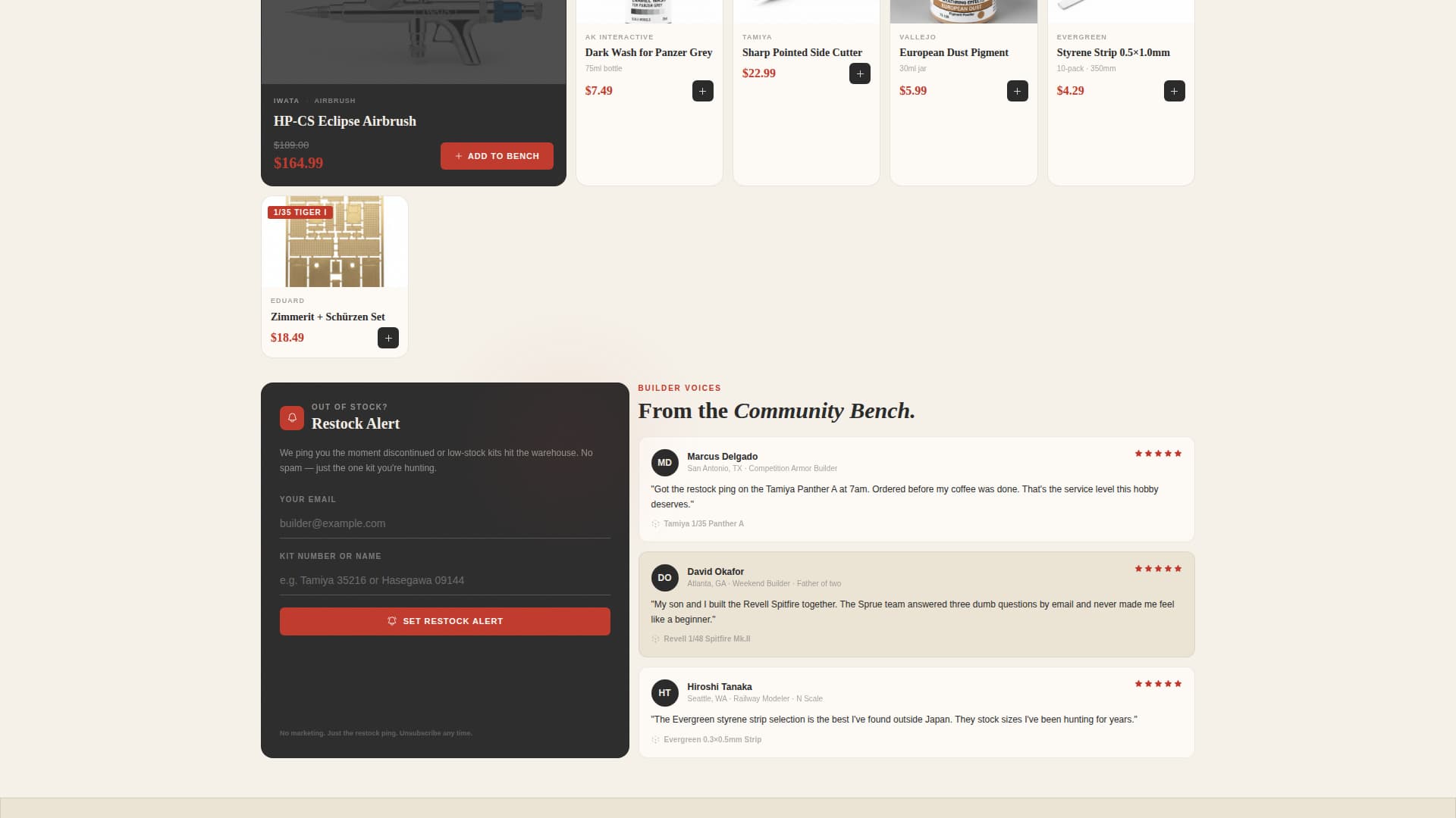 Sprue - Precision Hobby Landing Page Template