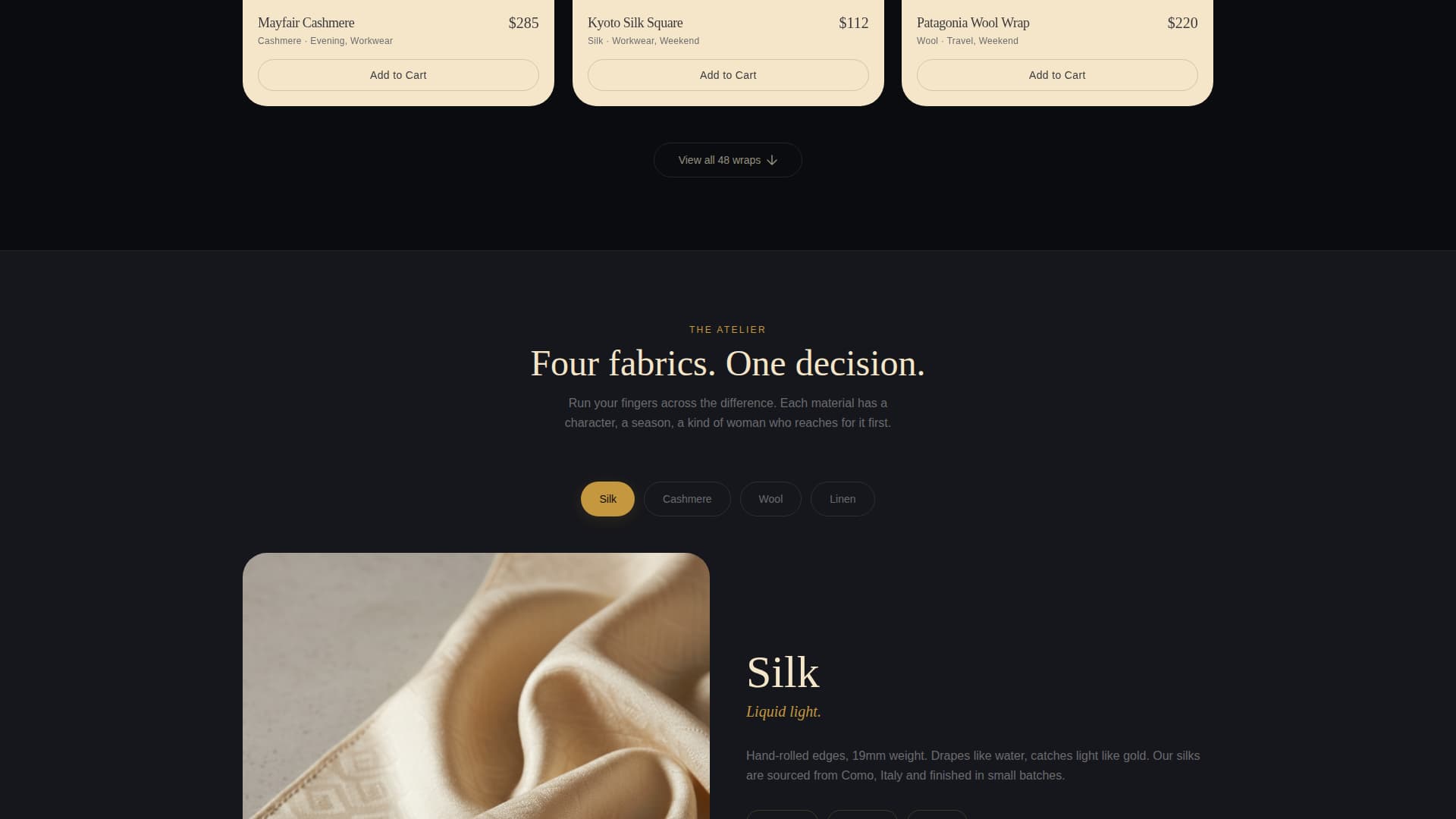Drape - Elegant Scarves Landing Page Template