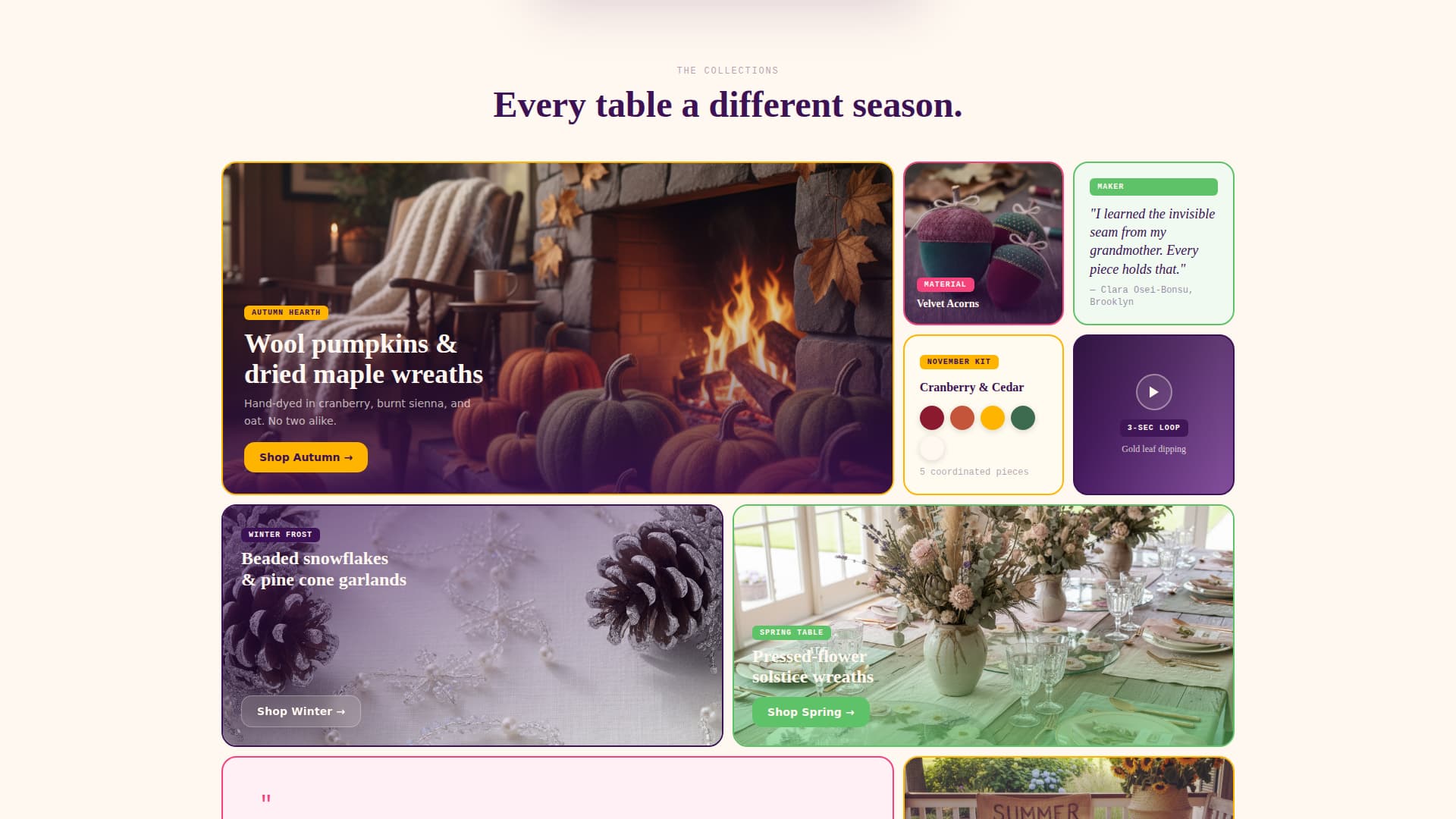 Tinsel - Artisan Seasonal Landing Page Template