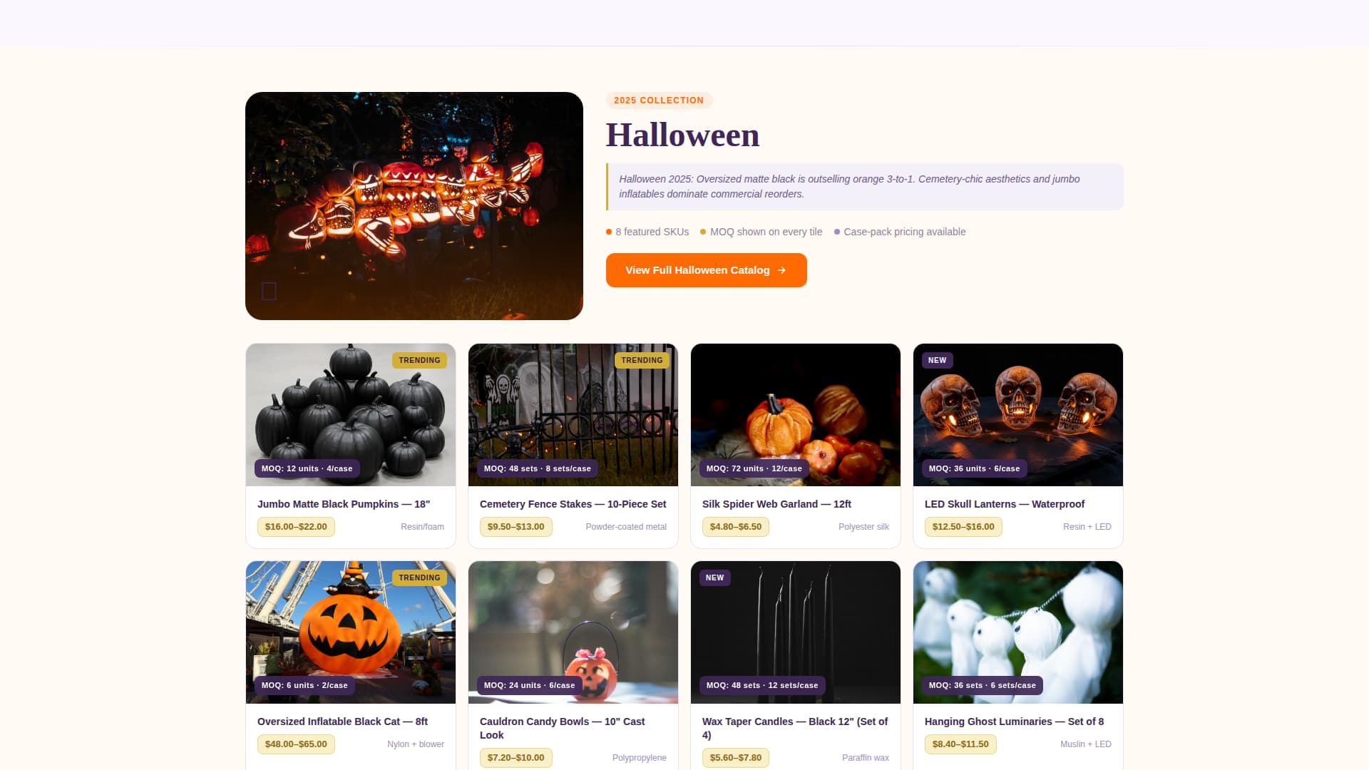 Catalog - Curated Seasonal Decorations Landing Page Template