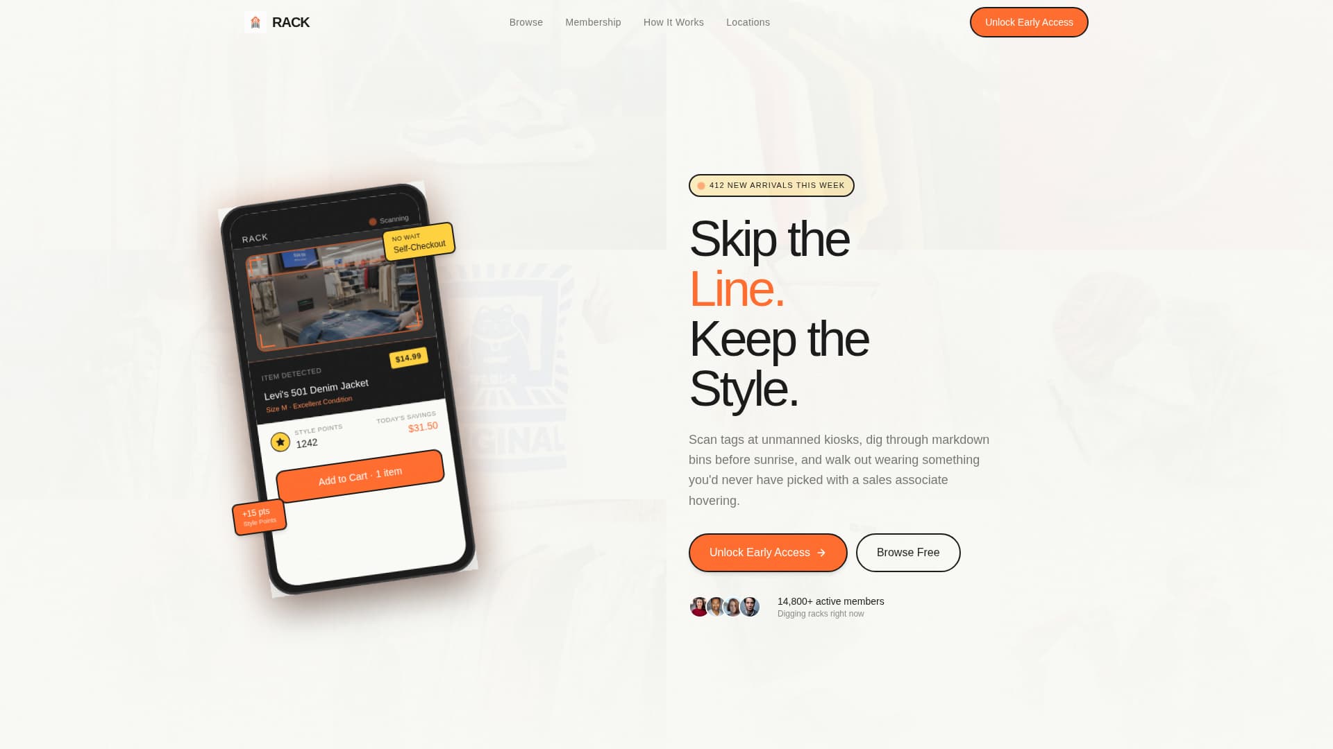 Rack - Discover Self-Service Landing Page Template
