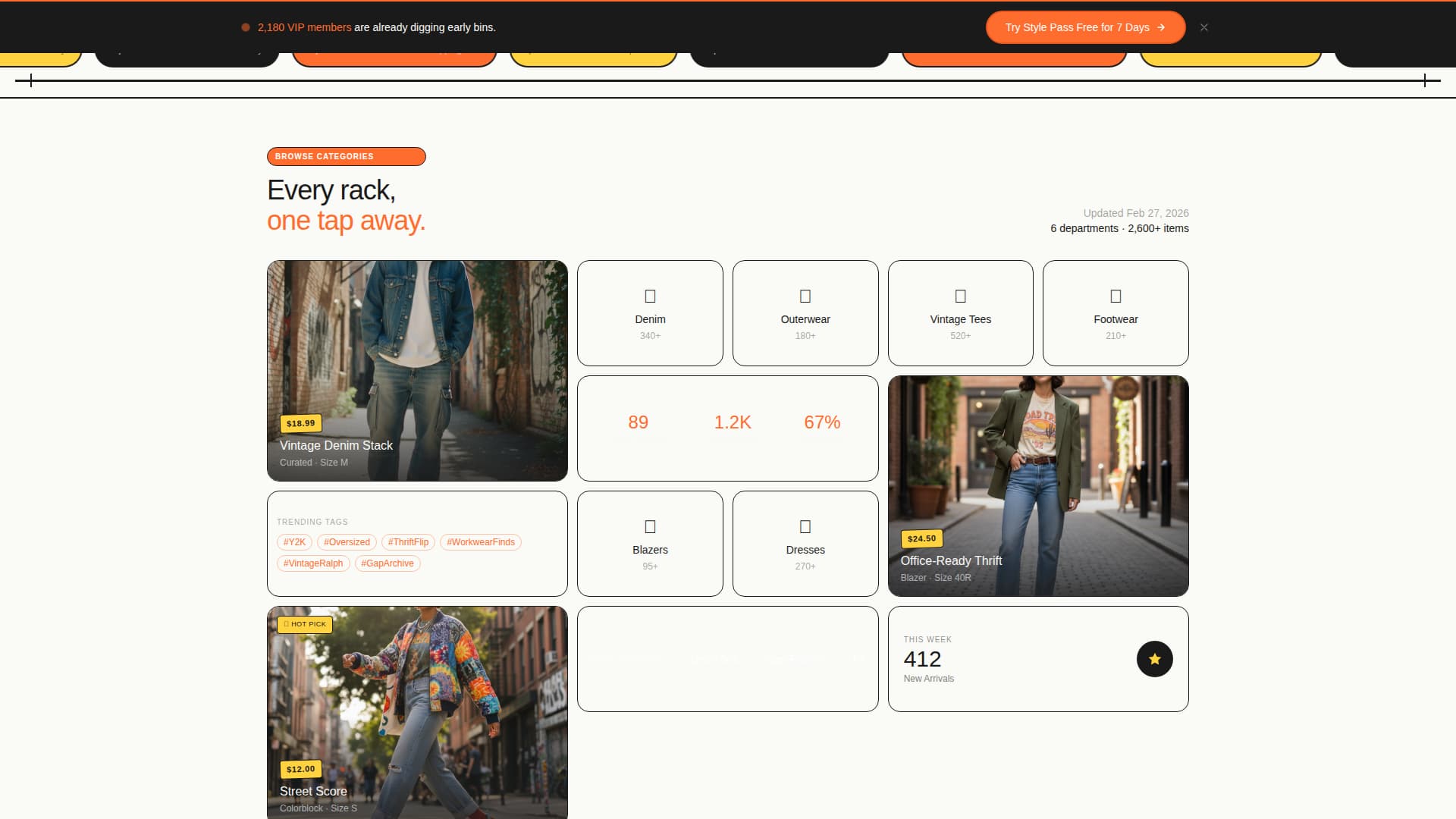 Rack - Discover Self-Service Landing Page Template