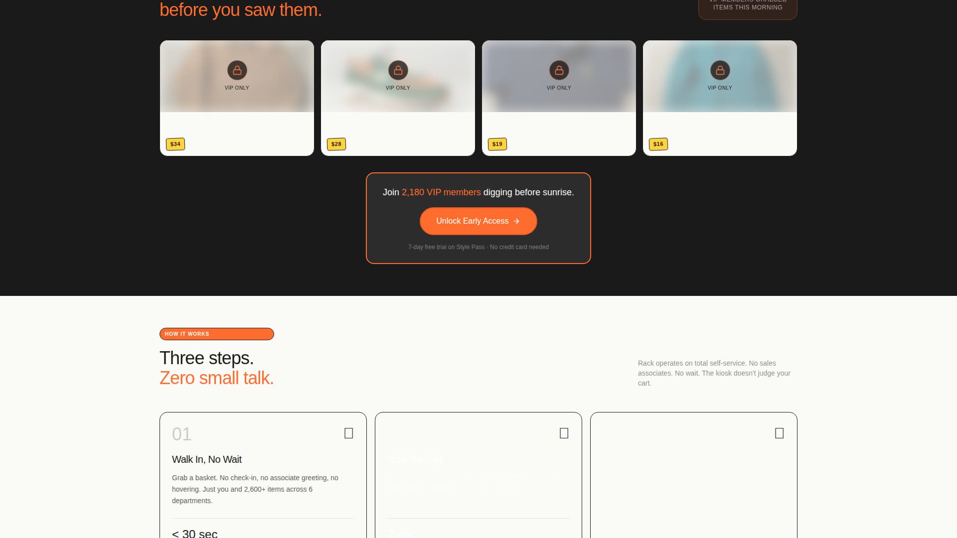 Rack - Discover Self-Service Landing Page Template