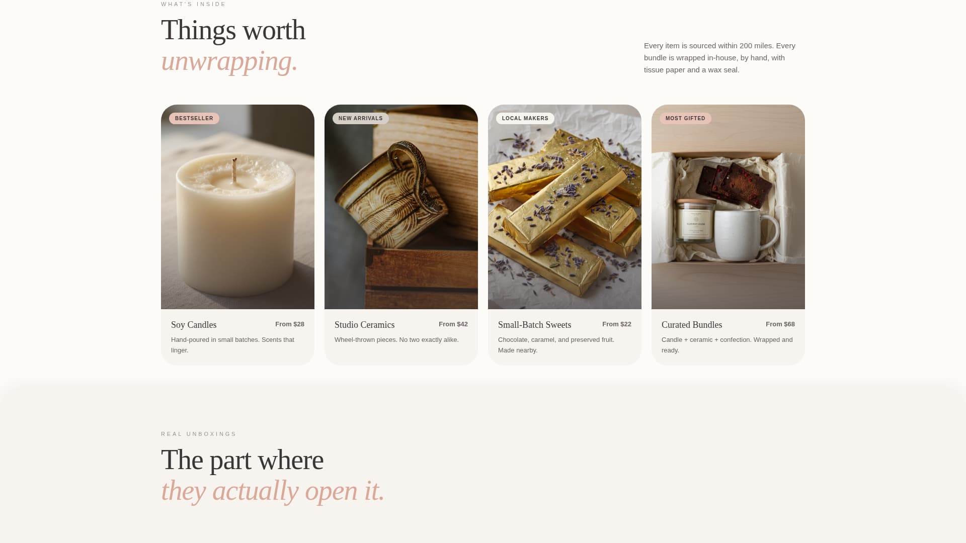 Giftcorner - Curated Self-Service Landing Page Template