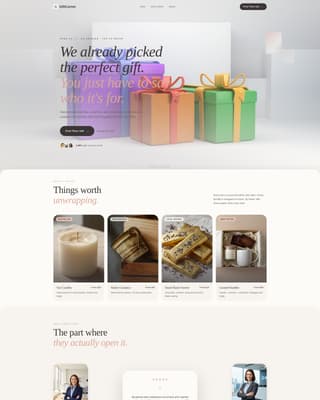 Giftcorner - Curated Self-Service Landing Page Template