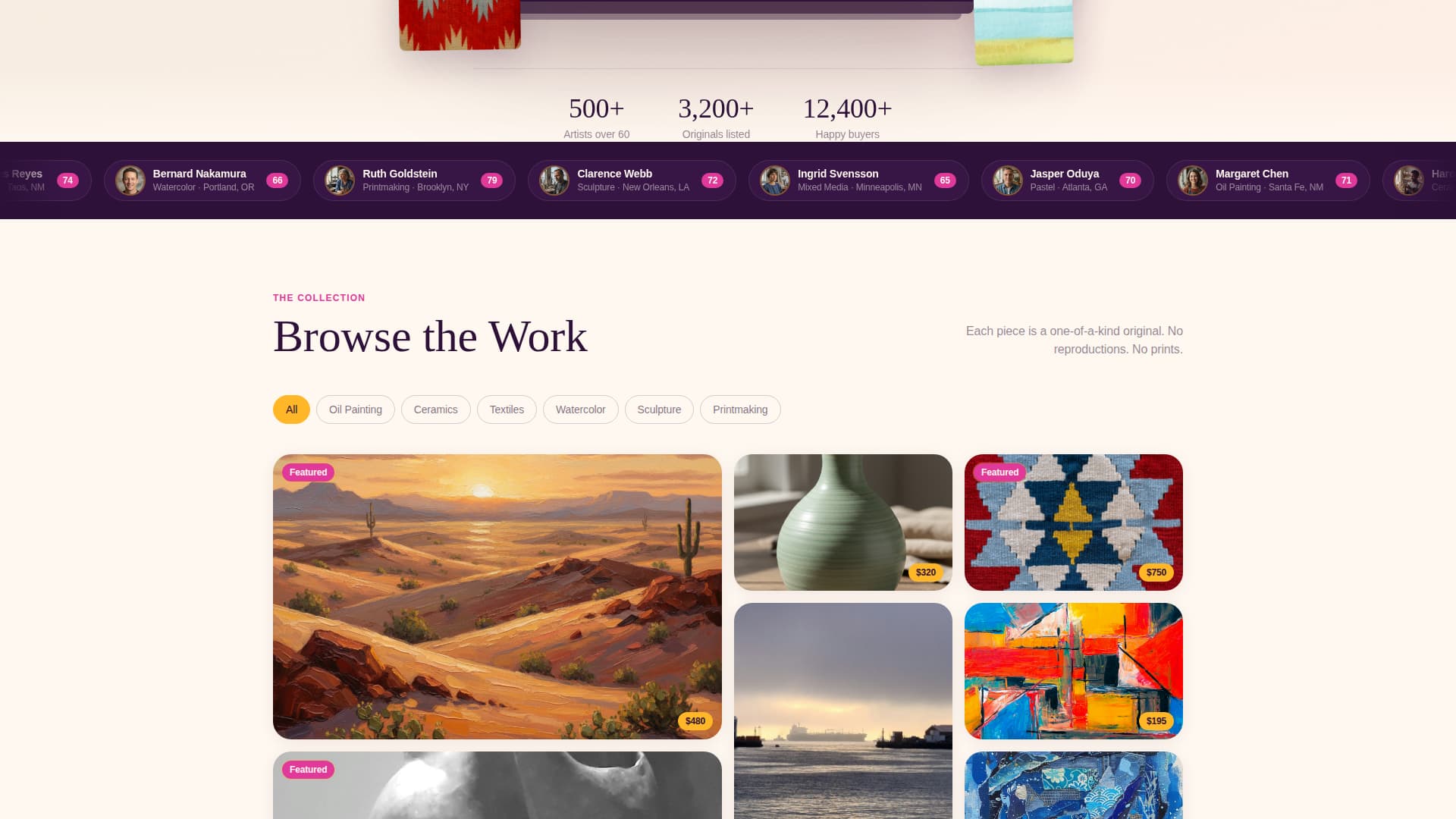 Canvas - Vibrant Art Gallery Landing Page Template