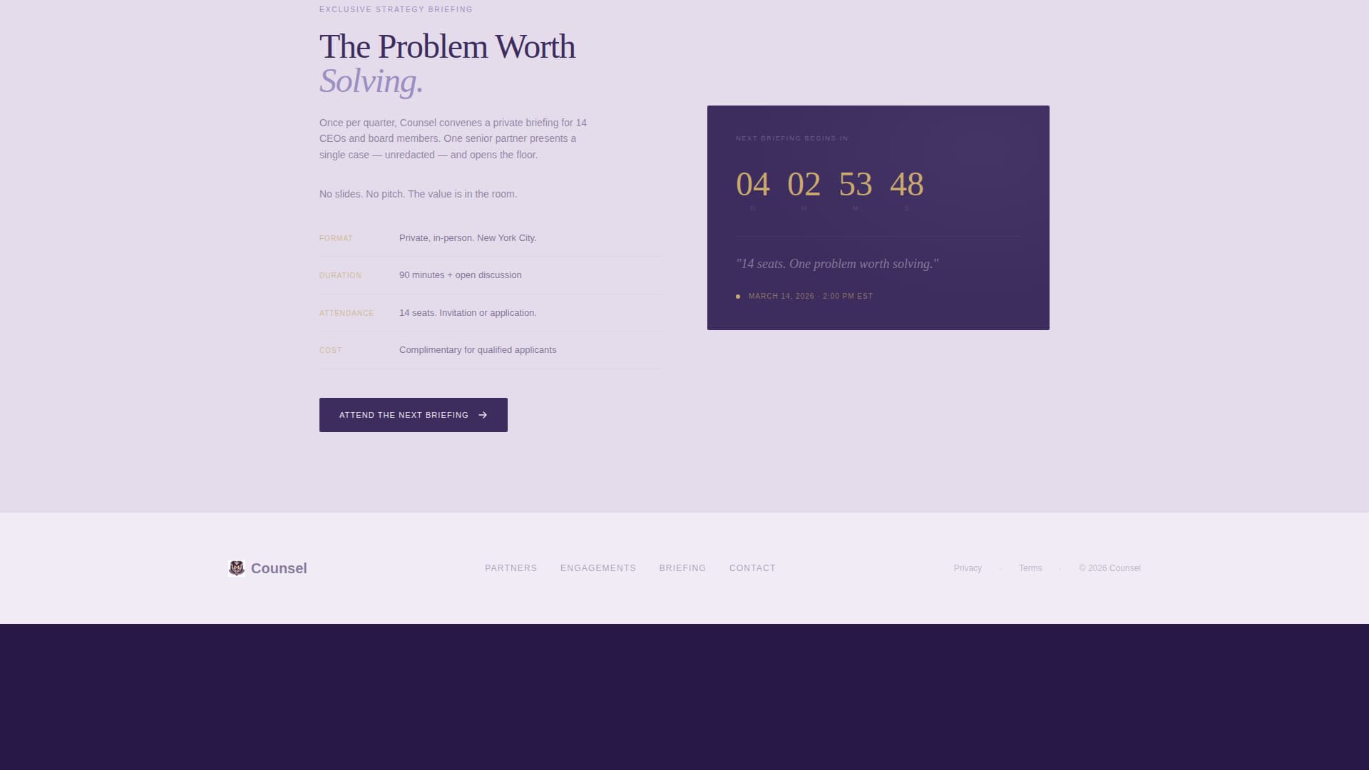 Counsel - Elite Consulting Landing Page Template