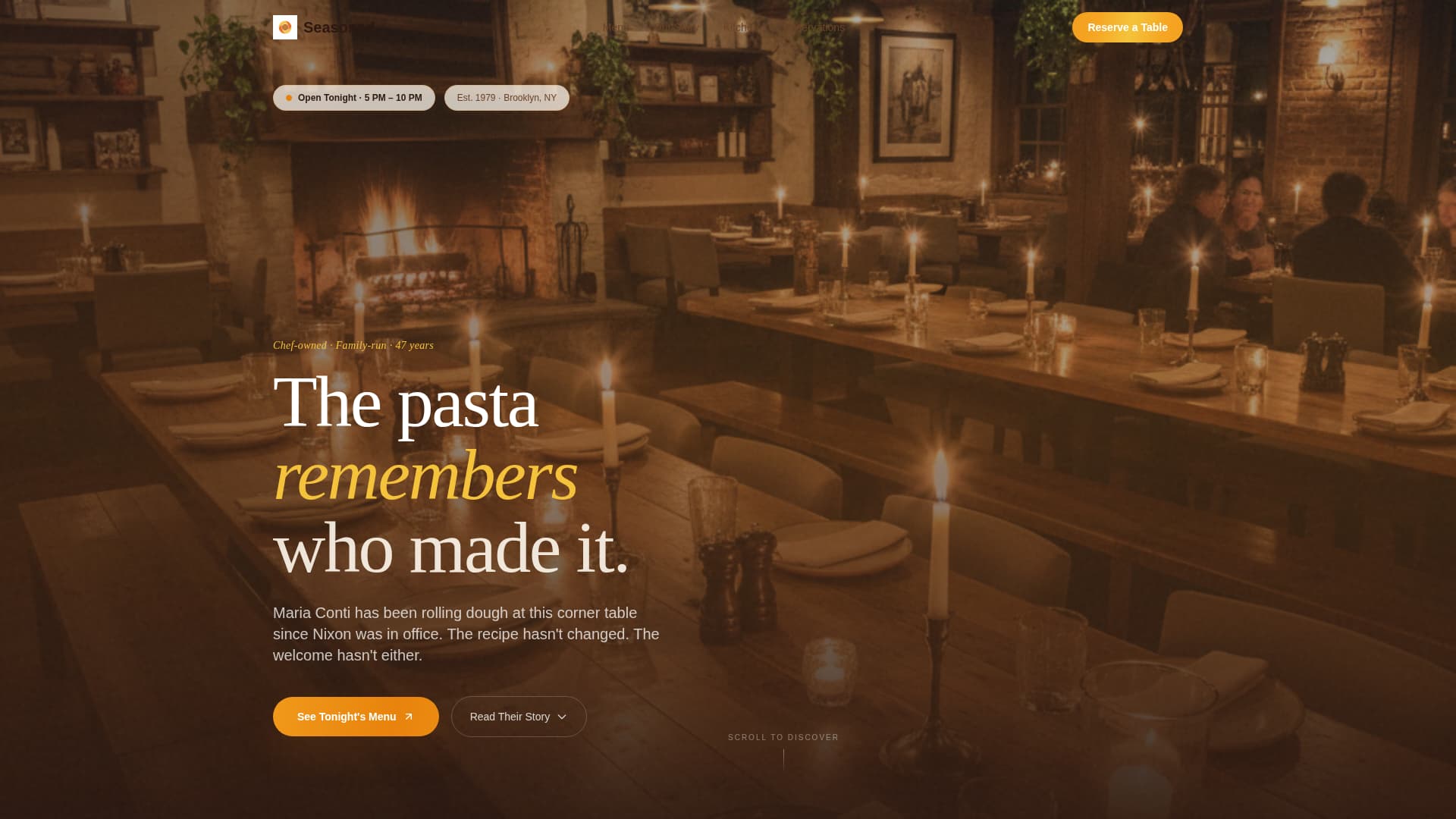 Seasoned - Authentic Restaurant Landing Page Template