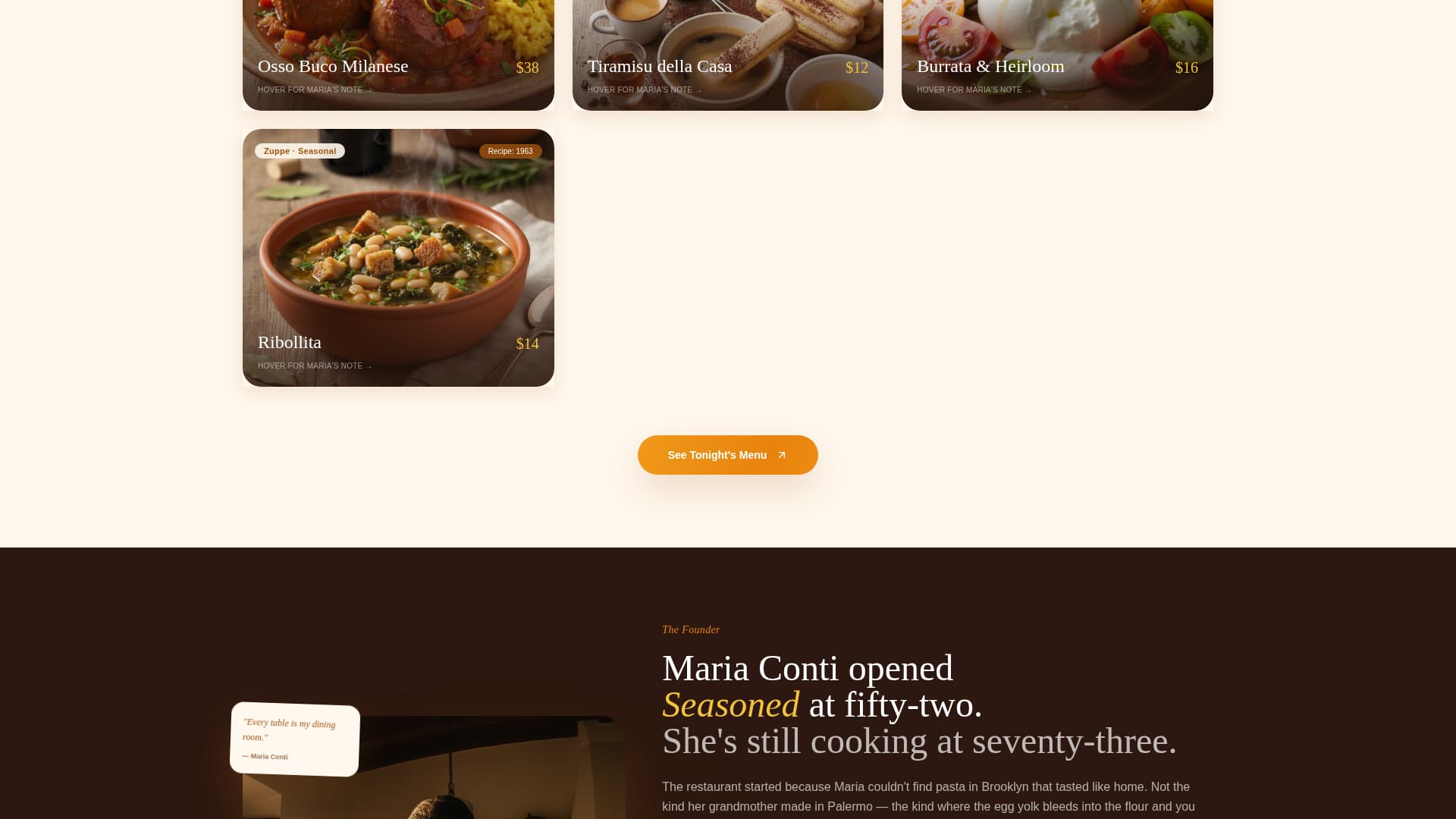 Seasoned - Authentic Restaurant Landing Page Template