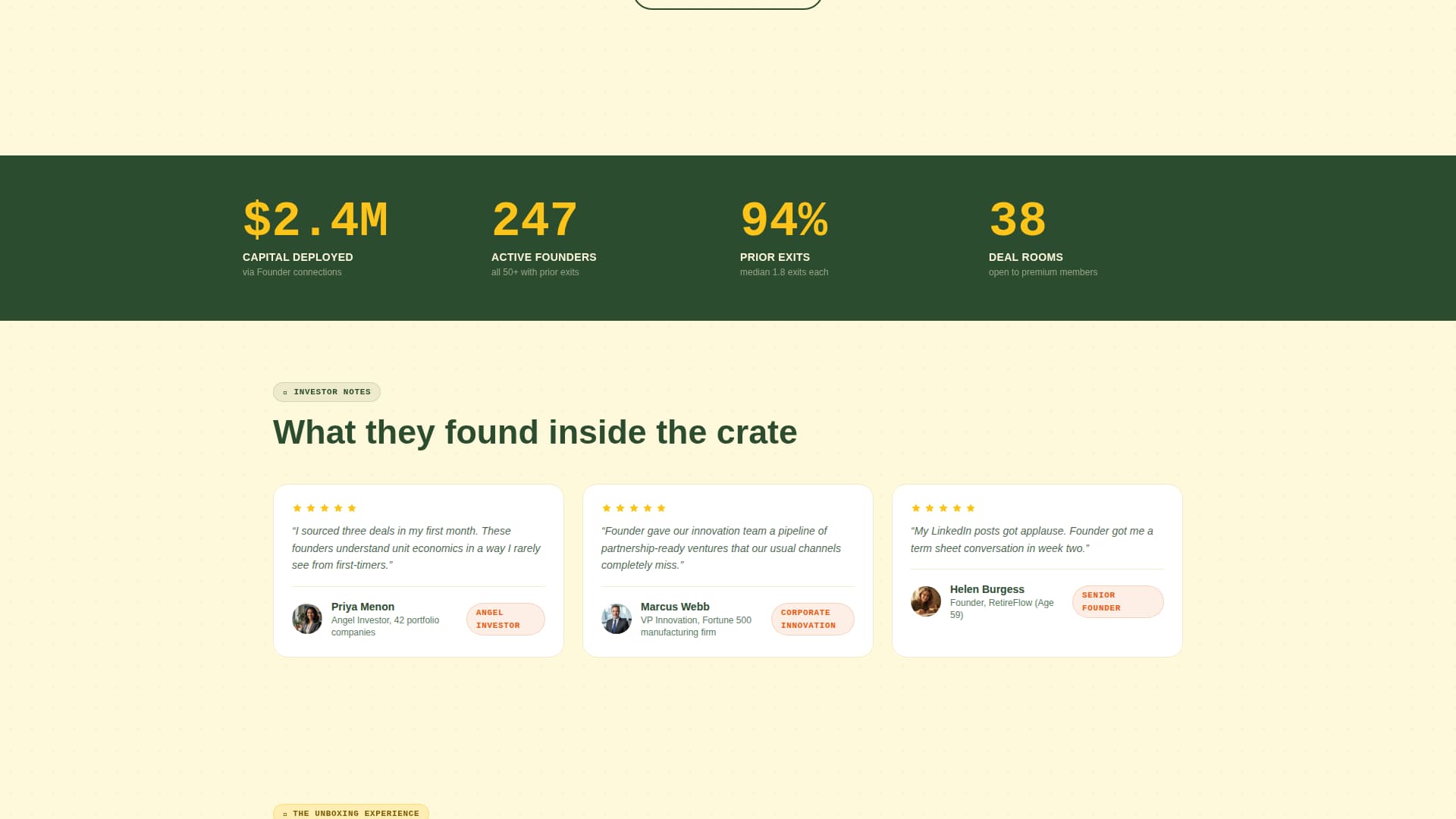 Founder - Brilliant Senior-Founded Landing Page Template