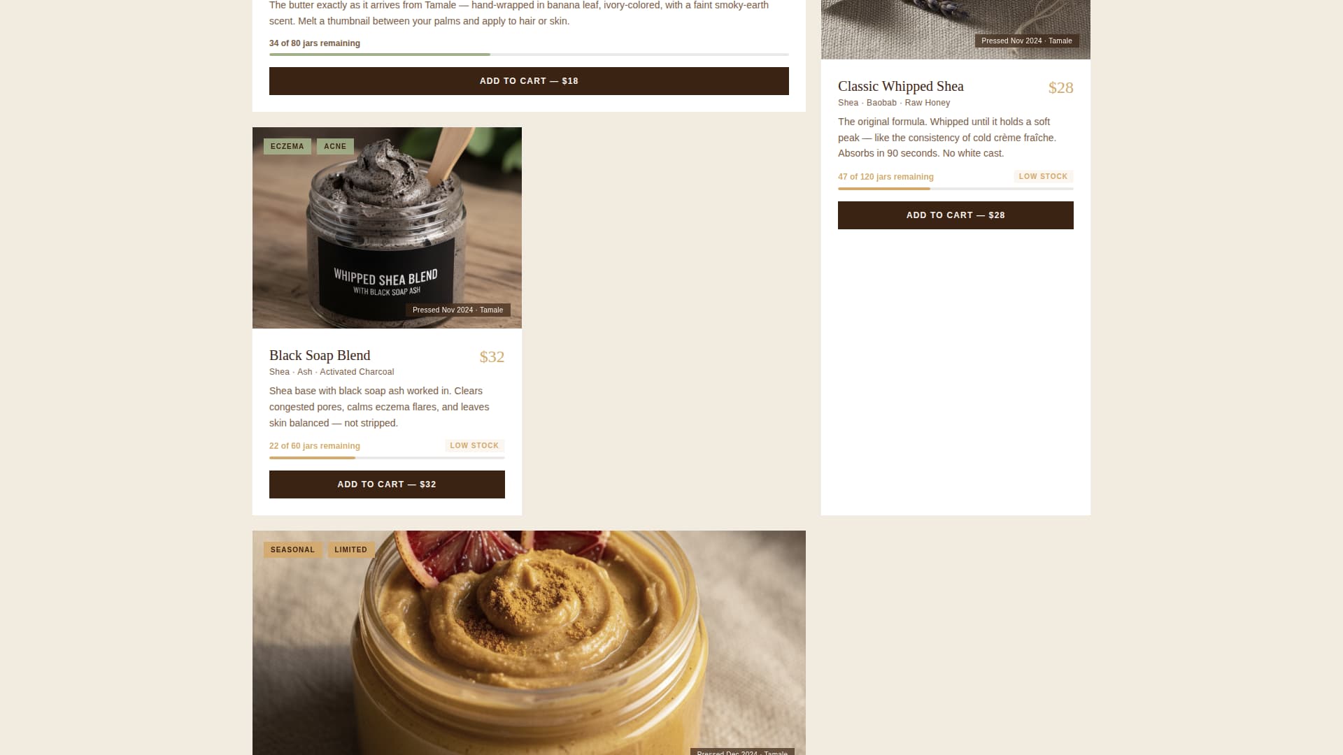 Shea - Artisan Apothecary Landing Page Template