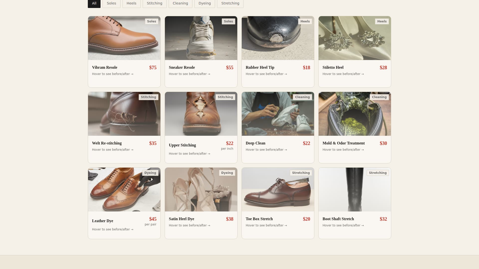 Resole - Trusted Cobbler Landing Page Template