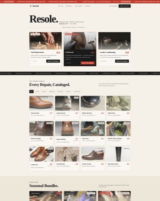 Resole - Trusted Cobbler Landing Page Template