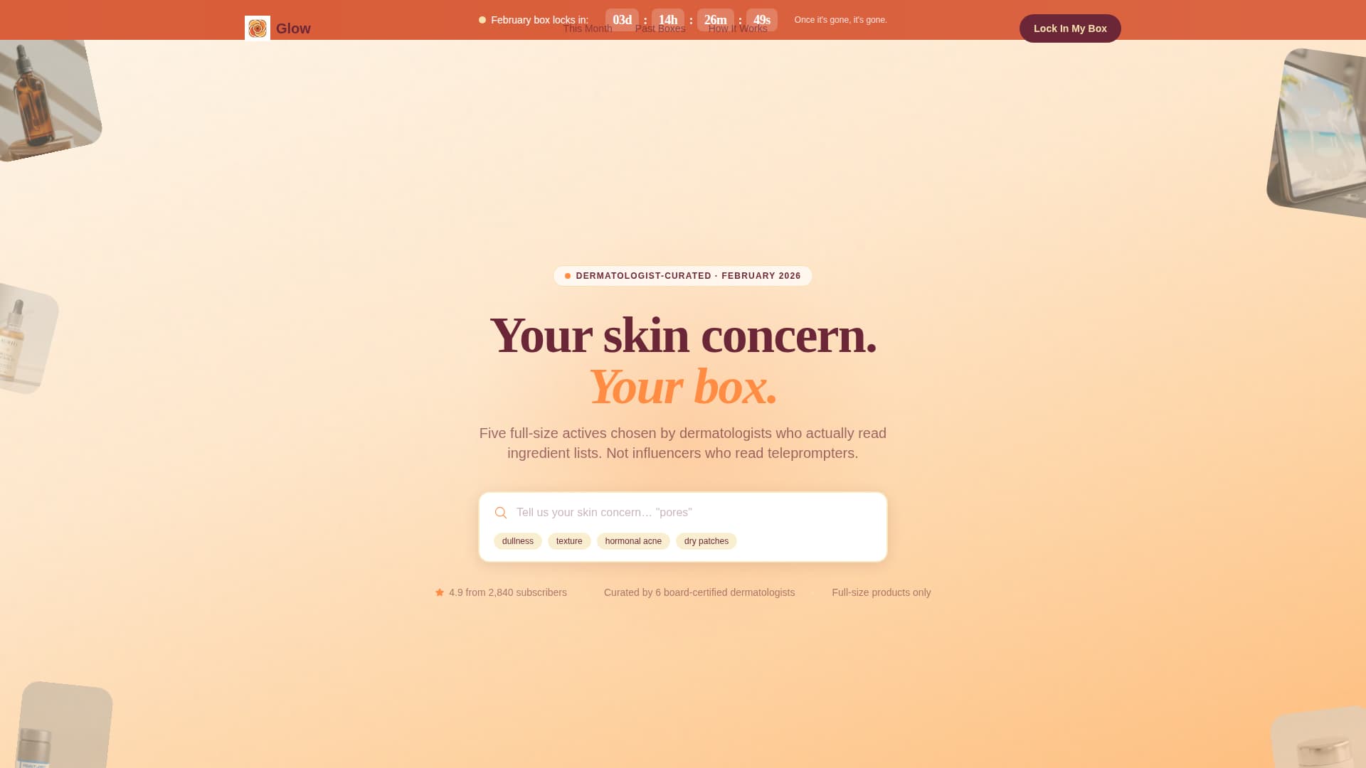 Glow - Dermatologist-Curated Skincare Landing Page Template