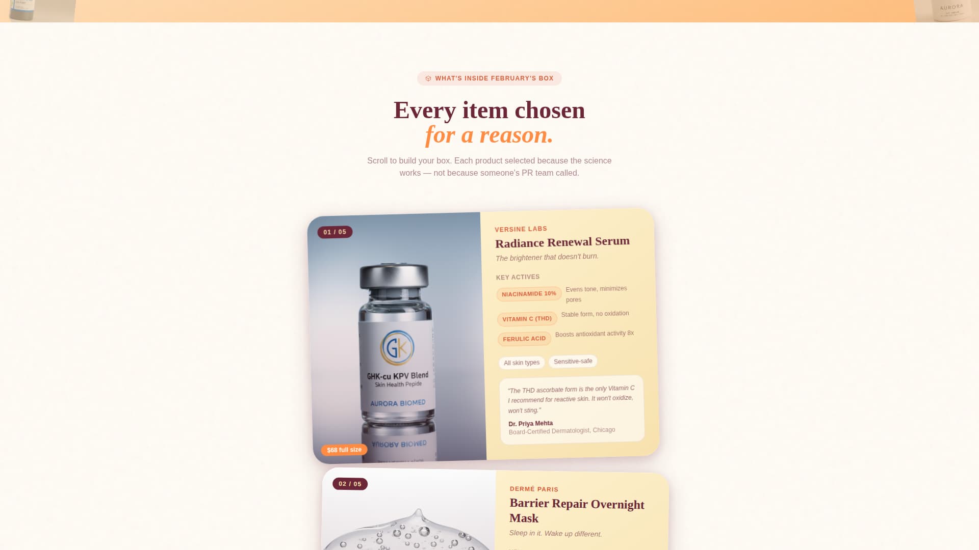 Glow - Dermatologist-Curated Skincare Landing Page Template