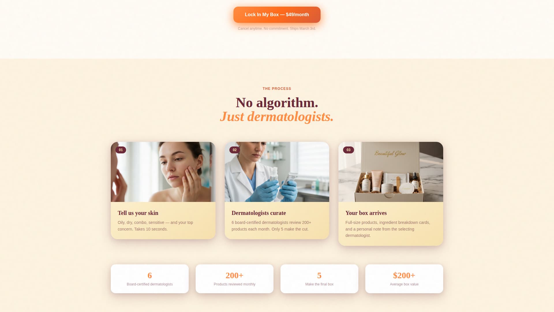 Glow - Dermatologist-Curated Skincare Landing Page Template