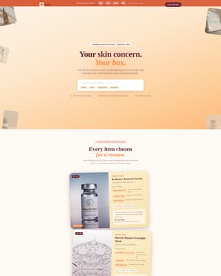 Glow - Dermatologist-Curated Skincare Landing Page Template