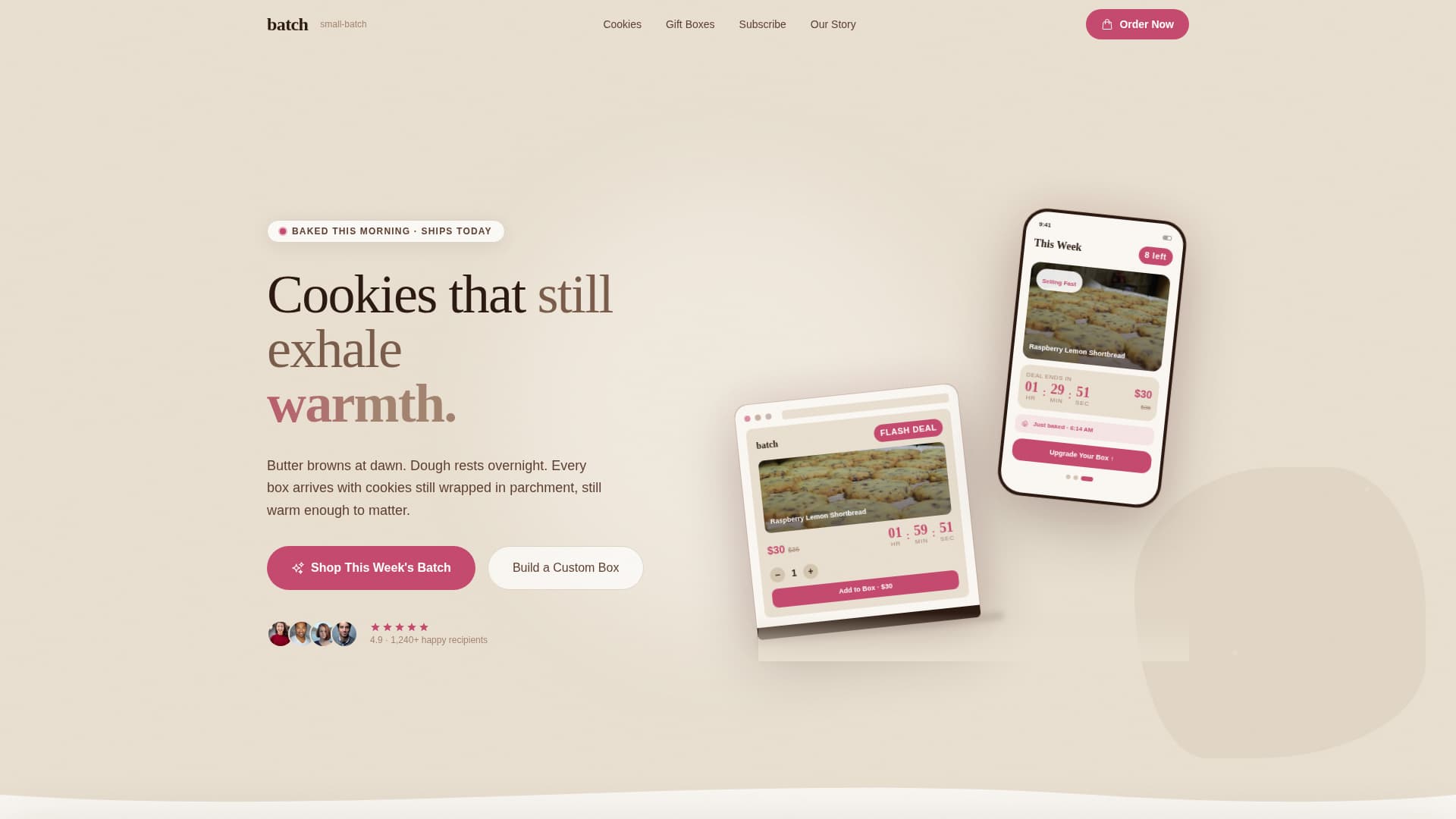 Batch - Artisan Cookie Landing Page Template