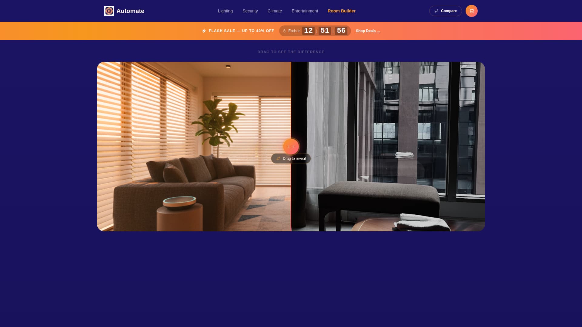 Automate - Glowing Smart Home Landing Page Template