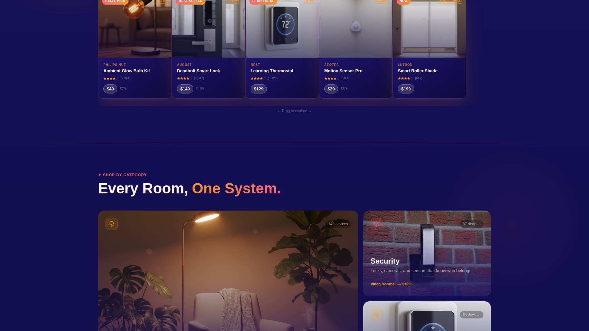 Automate - Glowing Smart Home Landing Page Template