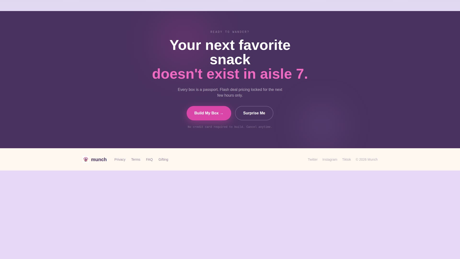Munch - Irresistible Snack Subscription Landing Page Template