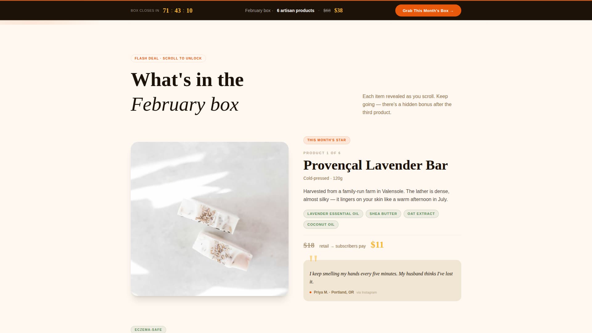 Lather - Artisan Bath Products Landing Page Template