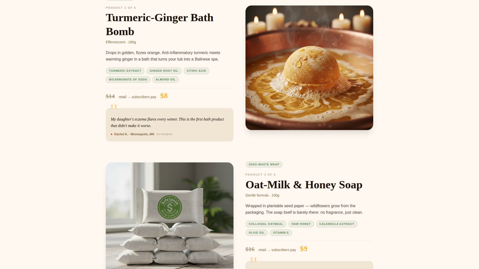 Lather - Artisan Bath Products Landing Page Template