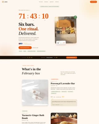 Lather - Artisan Bath Products Landing Page Template