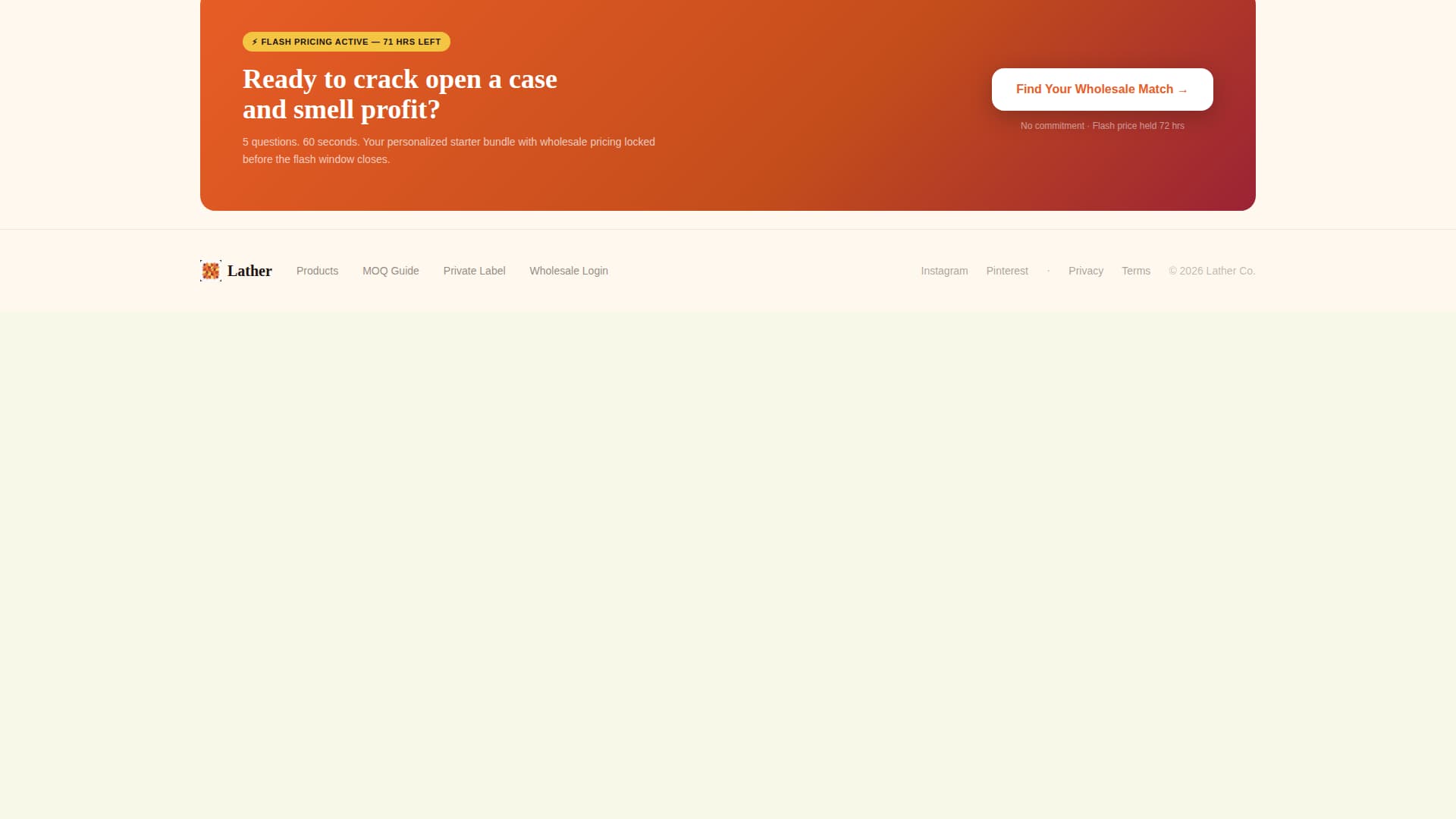 Lather - Energizing Wholesale Landing Page Template