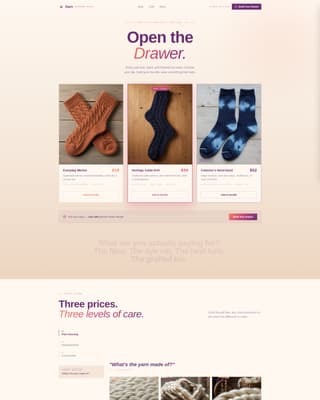 Darn - Artisan Hosiery Landing Page Template
