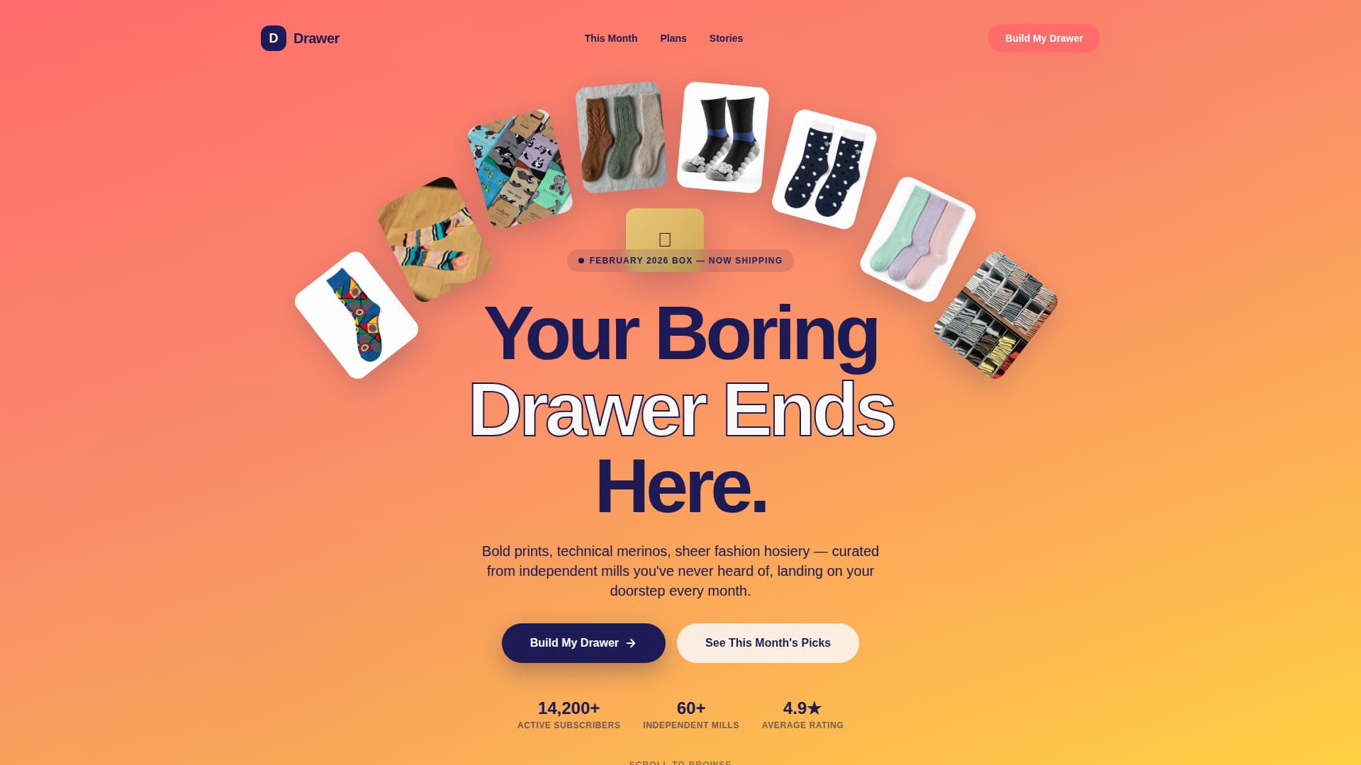 Drawer - Curated Hosiery Landing Page Template