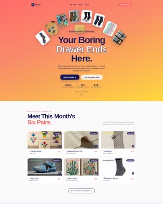 Drawer - Curated Hosiery Landing Page Template