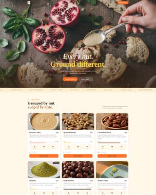 Spread - Artisan Nut Butter Landing Page Template