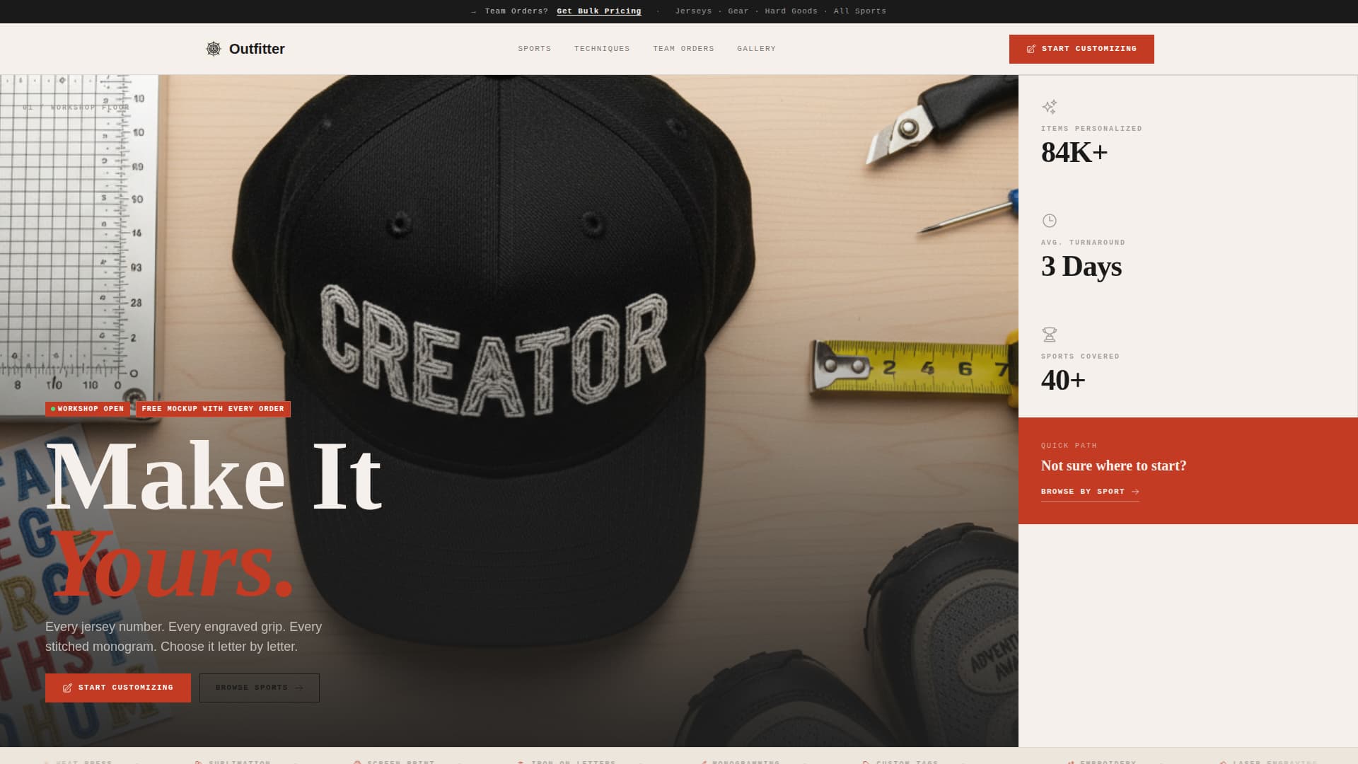 Outfitter - Bold Personalization Landing Page Template