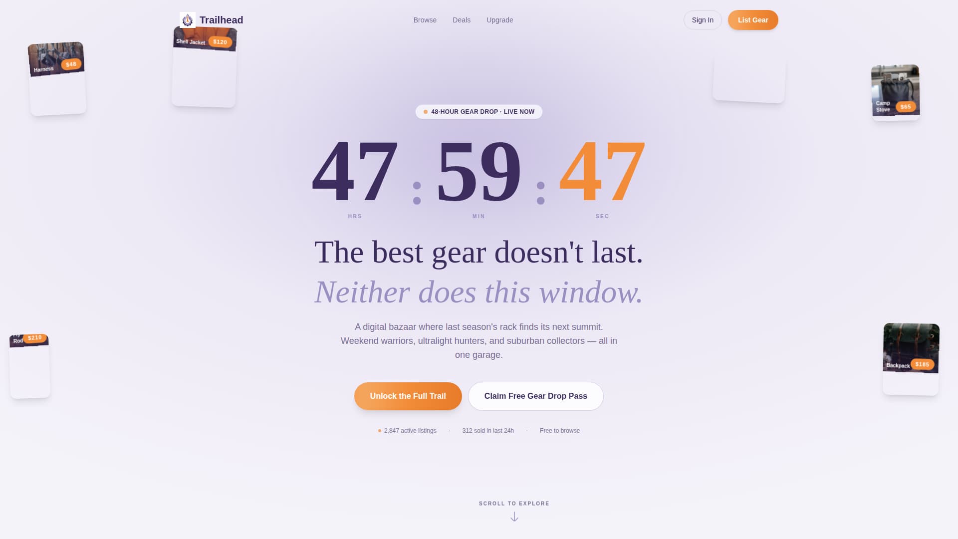 Trailhead - Dynamic Outdoor Gear Landing Page Template