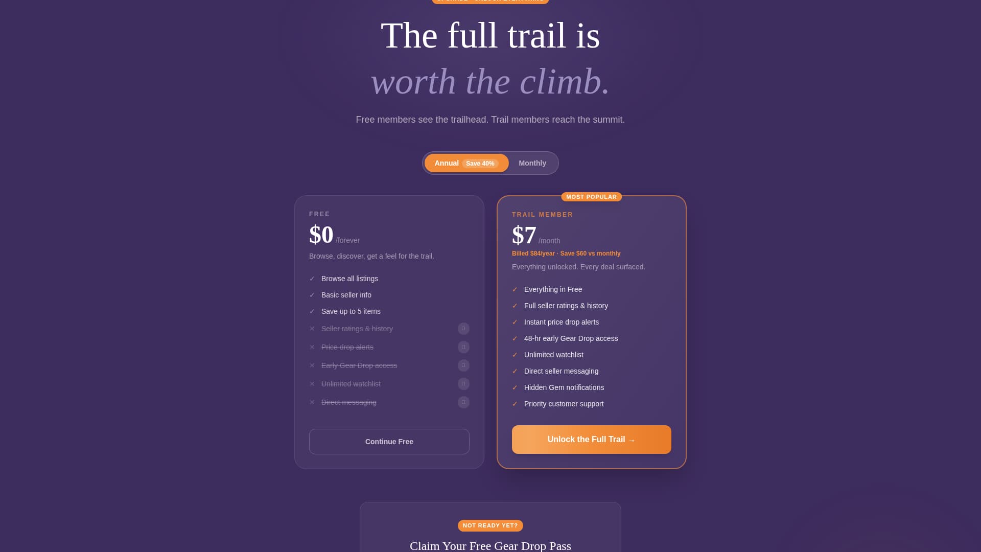 Trailhead - Dynamic Outdoor Gear Landing Page Template