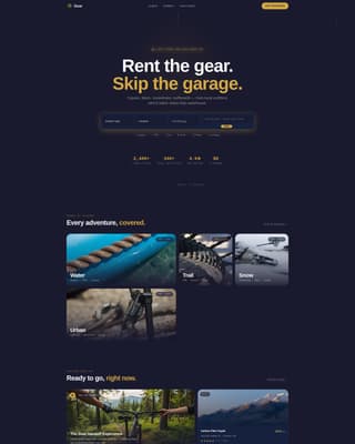 Gear - Dynamic Outdoor Rental Landing Page Template