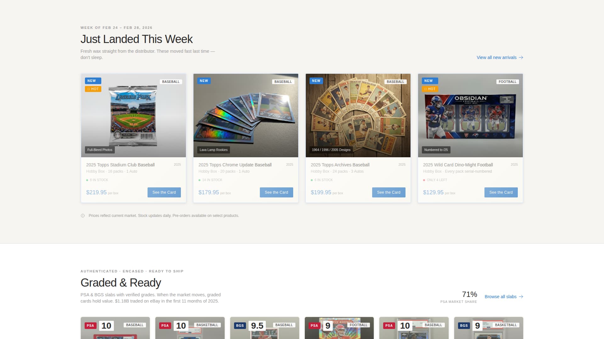 Pulls - Modular Collectibles Landing Page Template