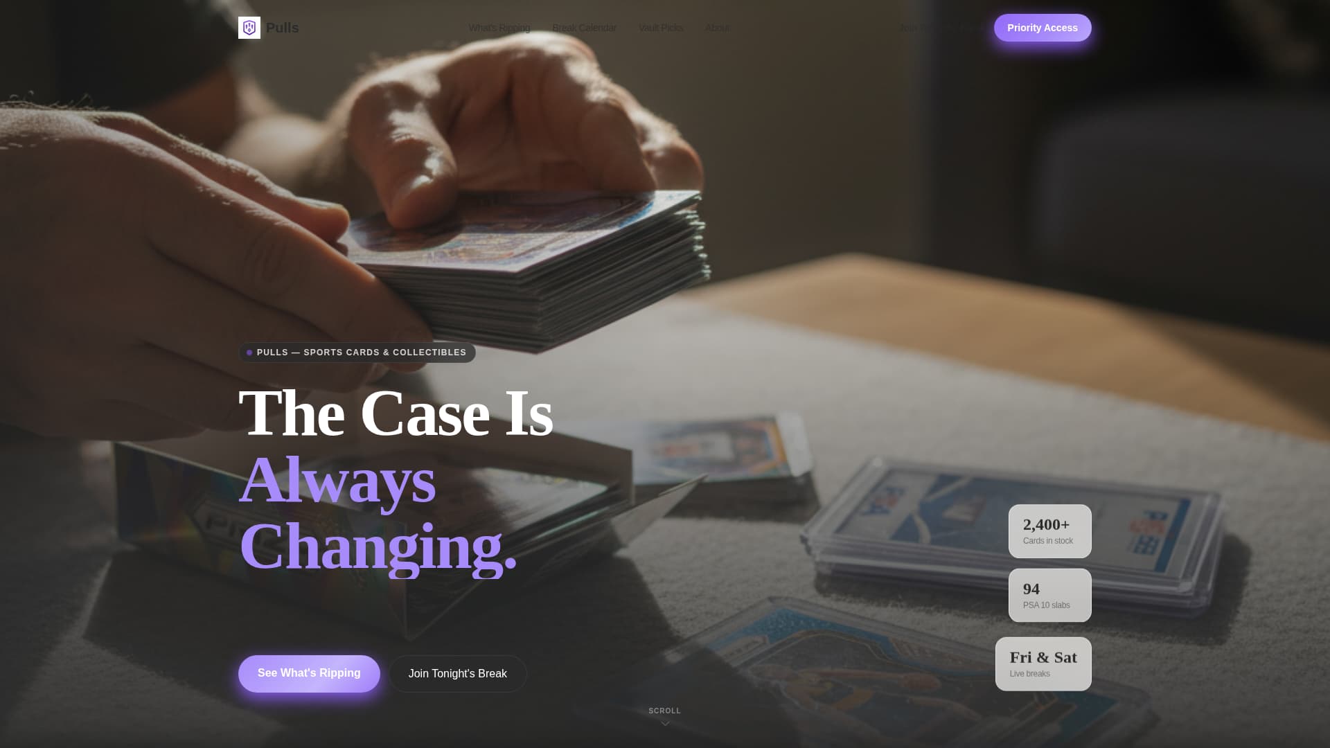 Pulls - Exclusive Collectibles Landing Page Template