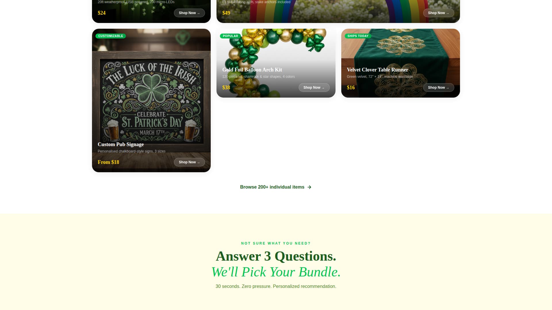 Shamrock - Festive Decorations Landing Page Template