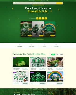 Shamrock - Festive Decorations Landing Page Template