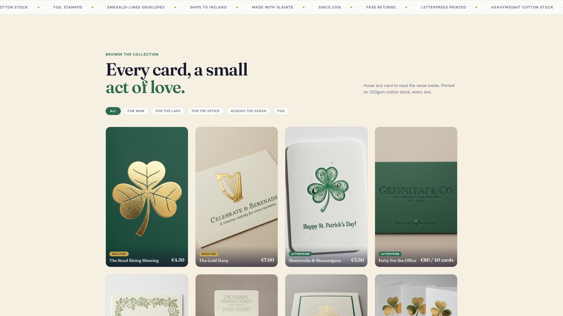 Clover - Enchanting Stationery Landing Page Template